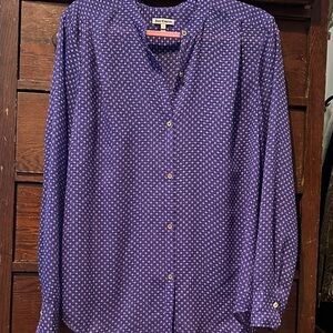 vintage Juicy Couture LARGE purple and white button down blouse euc